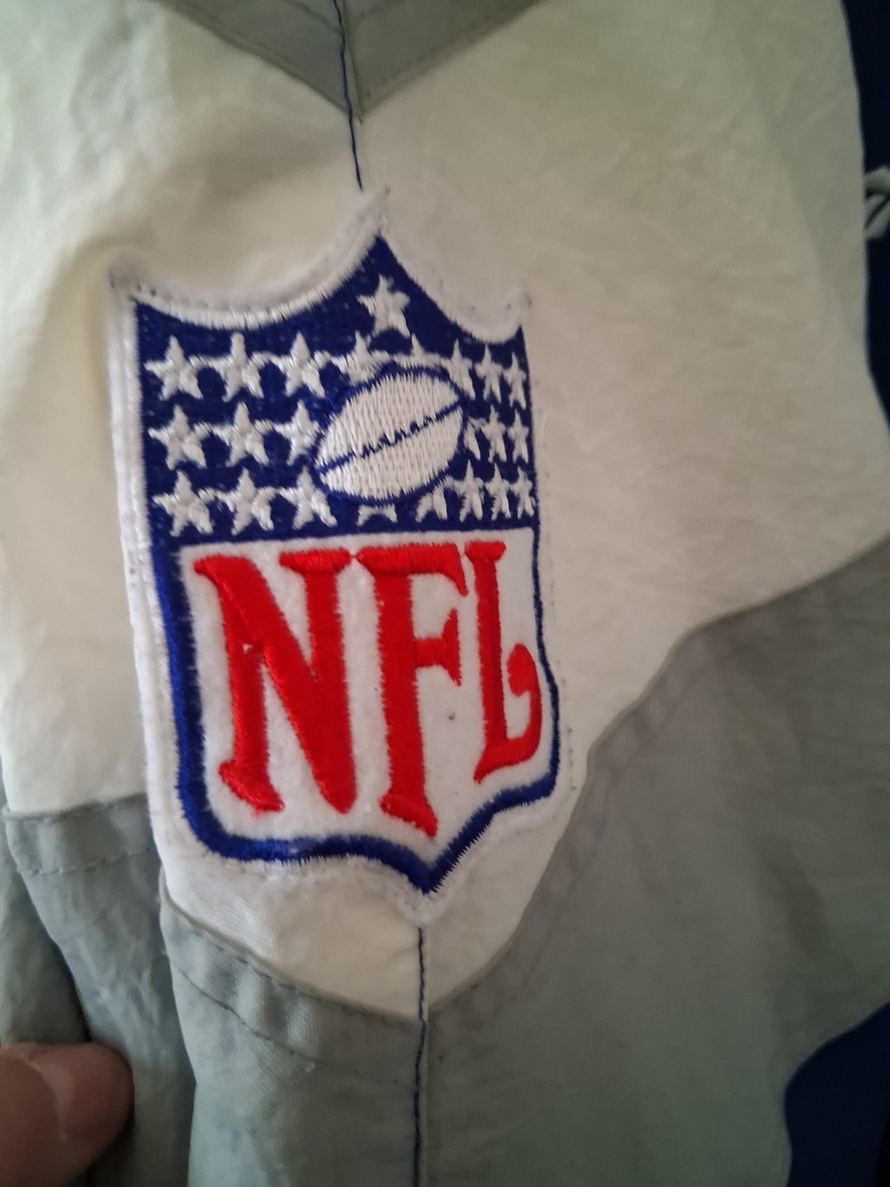 Reebok Men's Dallas Cowboys Blue & Gray Windbreaker Jacket Vintage - Picture 11 of 11